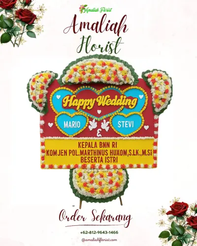 Karangan Papan Bunga Pernikahan di Cikancana